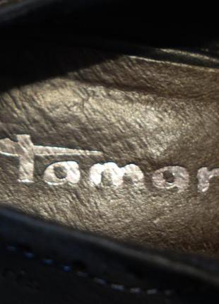 Изящные черные кожаные оксфорды-броги tamaris германия 39 р. ( 26 см.)6 фото