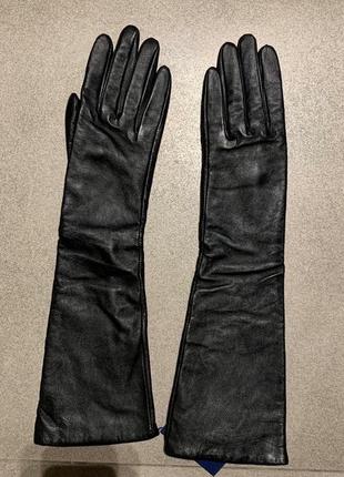 Длинные кожаные перчатки6 фото