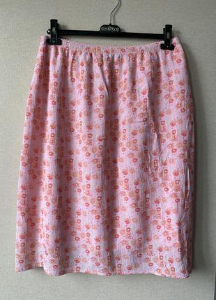 Яркая летняя розовая юбка из вискозы на подкладке. denimco.1 фото