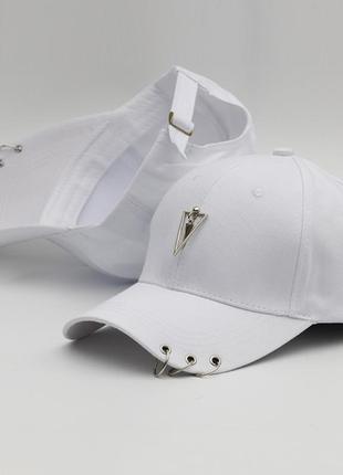 Кепка бейсболка трикутник з кільцями (біла)