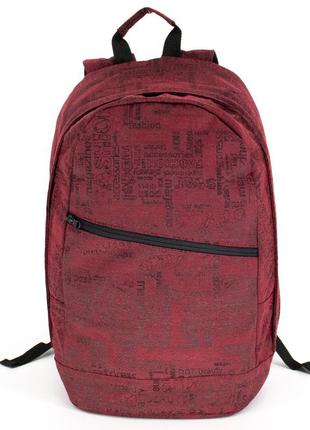 Рюкзак червоний з принтом молодіжний тканинний міський (103-8)