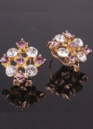 🏵интересные серьги в стразах, новые! арт. 3559