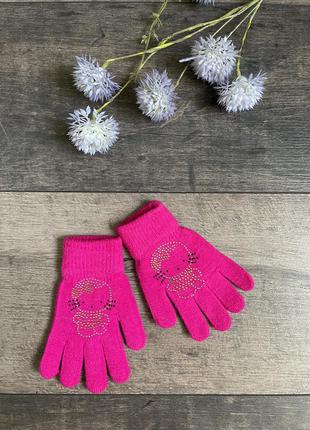 Новые розовые перчатки рукавички на девочку 2-3 года