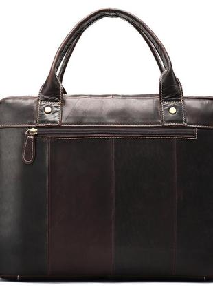 Сумка-портфель мужская из кожи vintage 20004 коричневая, коричневый2 фото