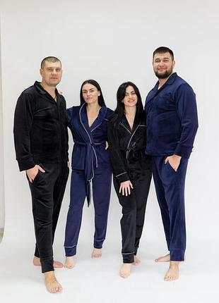 Тепла плюшева піжама жакет+брюки/велюрова піжама/теплая пижама/подарок мужчине