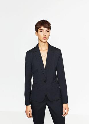 Q11 стильный пиджак на одну пуговицу zara