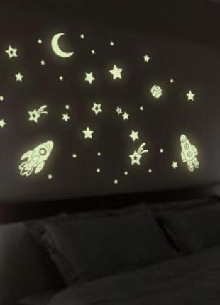 Светящиеся наклейка ночное небо  на стену или потолок