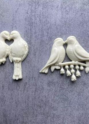 Кондитерский молд "птицы" серый - размер молда 12*13см, силикон2 фото