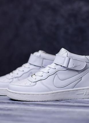 Високі зимові жіночі кросівки nike air force 1 ,білі