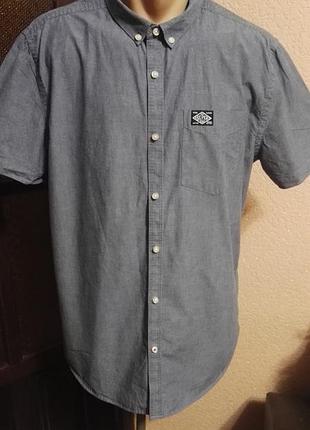 Мужская рубашка тенниска хлопок под джинс,размер l-xl 48-50разм от superdry