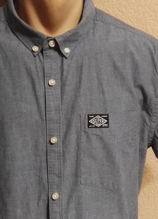 Мужская рубашка тенниска хлопок под джинс,размер l-xl 48-50разм от superdry3 фото