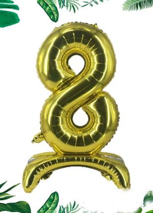 Куля цифра " 8 " золото , на підставці ( тривимірний ) , 80 див.