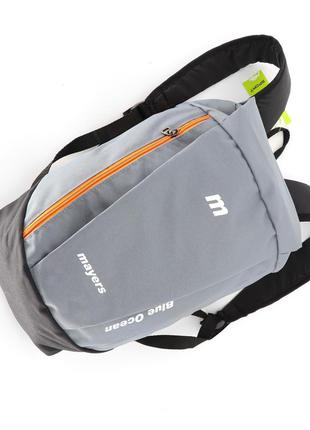 Рюкзак детский mayers маленький легкий серый с оранжевой молнией (m0081)