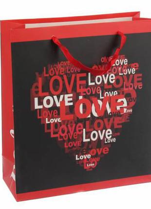 Подарочные пакеты "big heart" (l) 40*30*12 см (упаковка 12 шт)