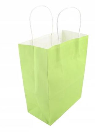 Подарочные пакеты зеленые 33*25*12 см (упаковка 12 шт)