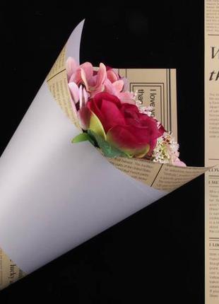 Бумага-калька с газетным принтом (бумага для цветов ) 60см х 60см (упаковка 20 шт) видео1 фото