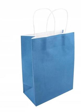Подарункові пакети сині 33*25*12 см (упаковка 12 шт)1 фото