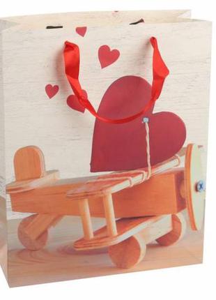 Подарочные пакеты "heart" с сердечком (s) 24*18*8,5 см (упаковка 12 шт)