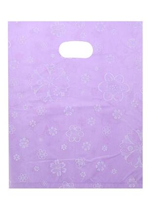 Подарункові пакети поліетиленові "квіточка" 25х20см (упаковка 100 шт)