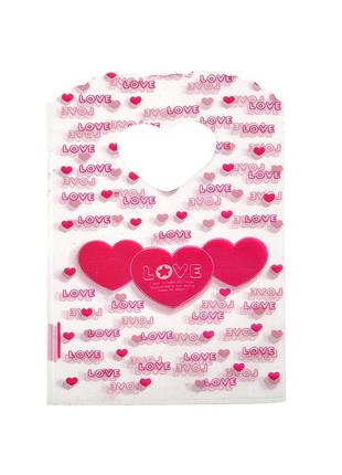 Подарочные пакеты целлофановые "love" 9x15см (упаковка 50 шт) видео