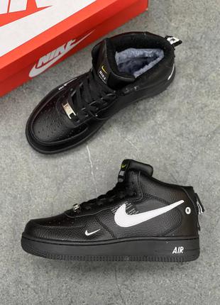 ❄️зимові кросівки найк жіночі з хутром❄️nike air force lv8 black❄️жіночі зимні кросівки10 фото