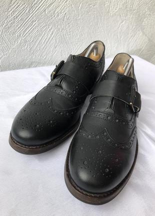 👞чёрные кожаные туфли clarks/чёрные кожаные броги/туфли кожа👞7 фото