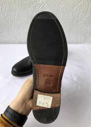 👞чёрные кожаные туфли clarks/чёрные кожаные броги/туфли кожа👞6 фото