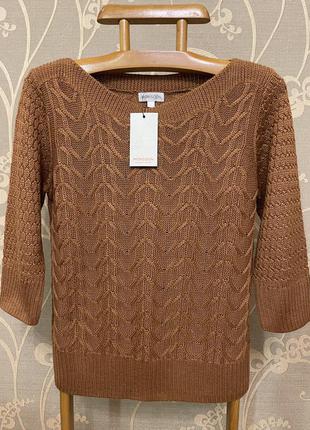 Очень красивый и стильный брендовый вязаный свитер.7 фото