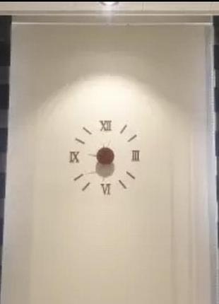 Годинники настінні 3d, сріблястий, оригінальні годинник на стіну, діаметр 60 см2 фото