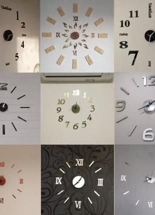 Часы настенные 3d, серебристый, оригинальные часы на стену, диаметр до 60 см5 фото