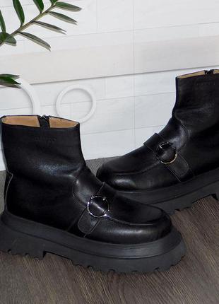 Стильные кожаные женские ботинки осенние 37р