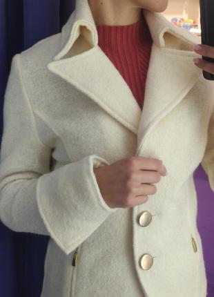 Шерстяной двубортный пиджак, молочный жакет из 100% валеной шерсти, италия1 фото