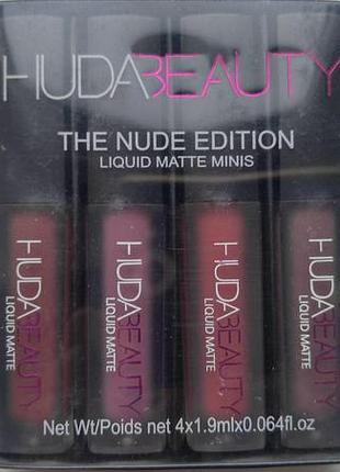 Набор матовых помад huda beauty liquid matte minis-red edition