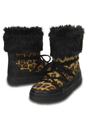 Сапоги Flaps crocs women's lodgepoint lace boot 203423-95k-w7 37 леопардовый