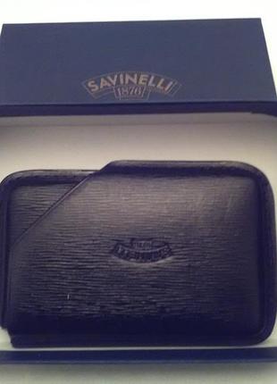 Візитниця savinelli-італія.бездоганний бренд.100%шкіра.колір чорний