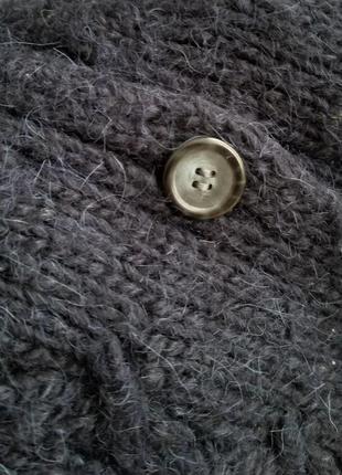 Шерстяная кофта теплая шерстяной кардиган на пуговицах вязанный джемпер ангоровый8 фото
