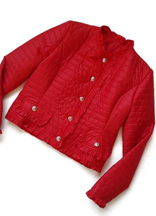 Куртка тонка жіноча на гудзиках весна/літо червона1 фото