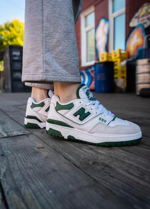 Кроссовки new balance 550 white green