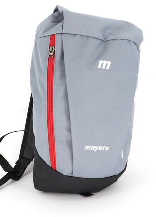 Повсякденний маленький рюкзак молодіжний сірий mayers з червоною блискавкою2 фото