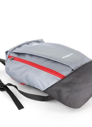 Повседневный маленький рюкзак молодежный серый mayers с красной молнией7 фото