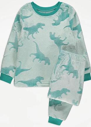 Пижама плюшевая флис для мальчика динозавр 2110011 фото