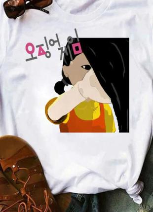 Футболка с принтом мерч игра в кальмара (오징어게임) squid game 12 push it