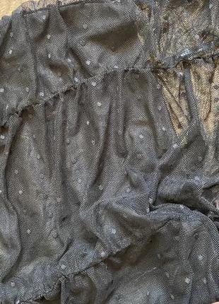 Юбка спідниця міді сіточка у горошок3 фото