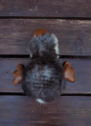 Игрушка утконос из меха кролика и кожи ручная работа австралия9 фото