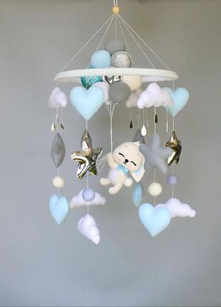 Мобиль из фетра. мобиль ручной работы для мальчика.