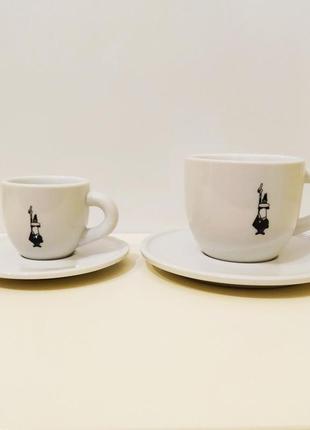 Чашка с блюдцем bialetti collezione istituzionale branding collection tazzina moka 80ml con piattino6 фото