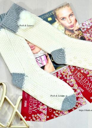 Victoria's secret. шкарпетки, гетри з помпонами вікторіас сікрет (вікторія сікрет)3 фото