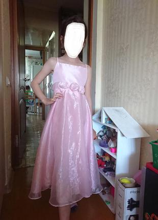 Нарядное розовое платье tu 8 лет 128 см7 фото