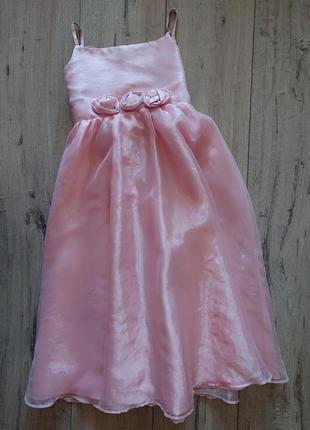 Нарядное розовое платье tu 8 лет 128 см1 фото