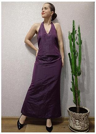 Костюм топ спідниця як сукня шовк вінтаж laura ashley